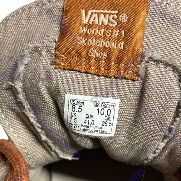 VANS OFF THE WALL SK8 SNEAKERS HIGH TOP UNIZEX MENS 8.5 WOMENS 10 gently loved - Picture 8 of 9